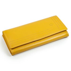 pURE LEATHER WOMEN YELLOW CLUTCH