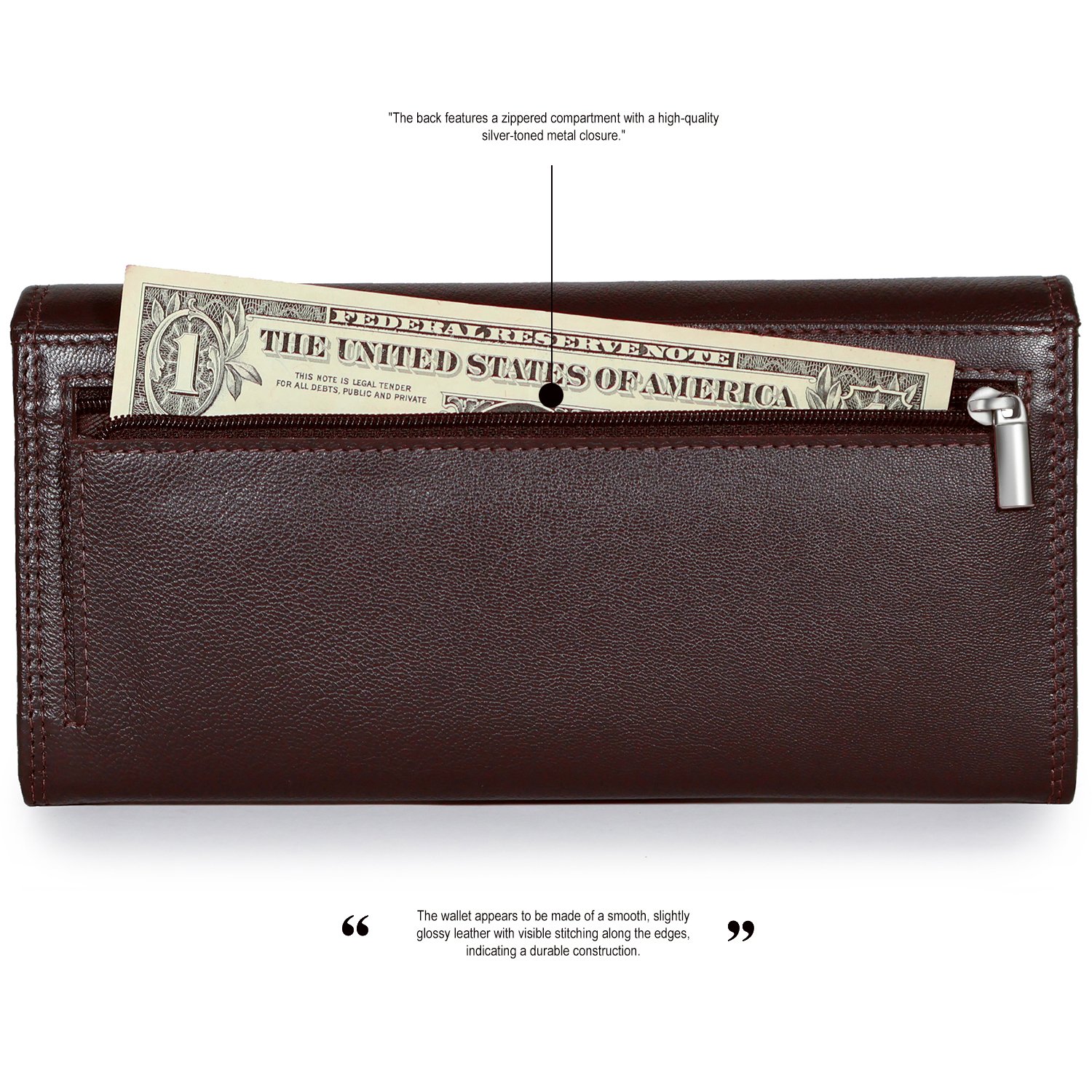 High Capacity Leather Clutch Wallet for Women – Bulk Export | Model 1757TN - Image 3