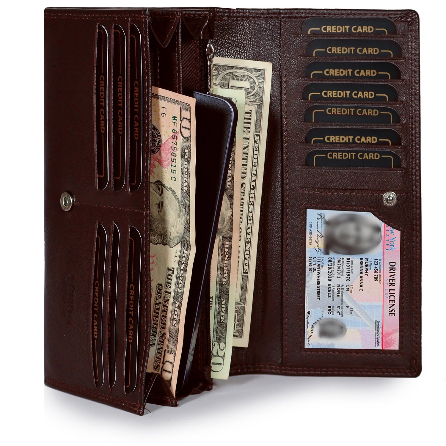 High Capacity Leather Clutch Wallet for Women – Bulk Export | Model 1757TN - Image 4