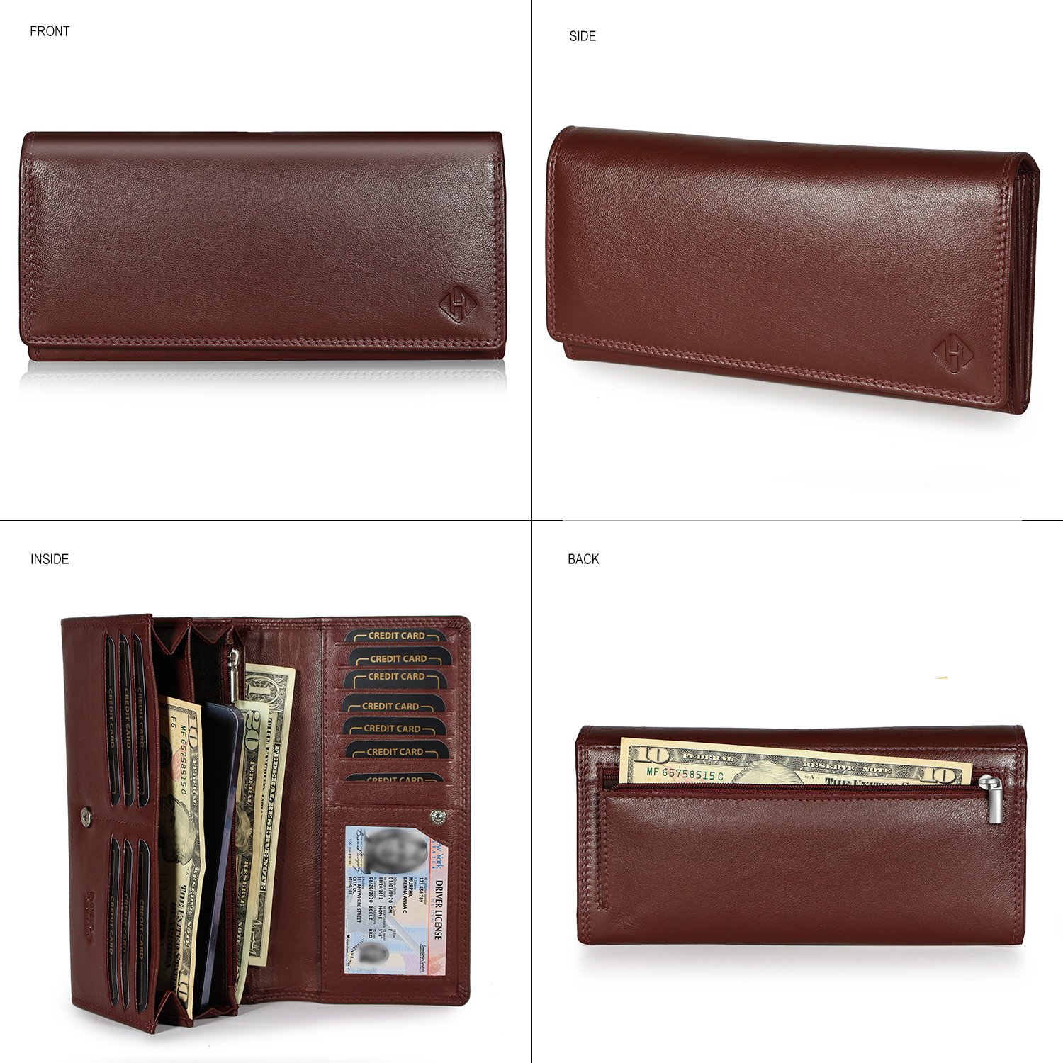 High Capacity Leather Clutch Wallet for Women – Bulk Export | Model 1757TN - Image 8