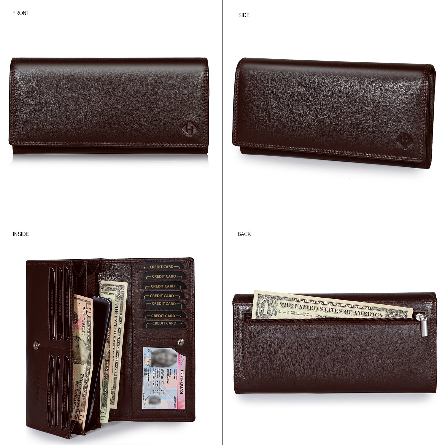 High Capacity Leather Clutch Wallet for Women – Bulk Export | Model 1757TN - Image 6