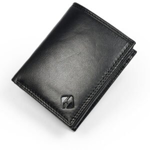 Genuine Leather RFID Wallet with Coin Pocket & ID Window