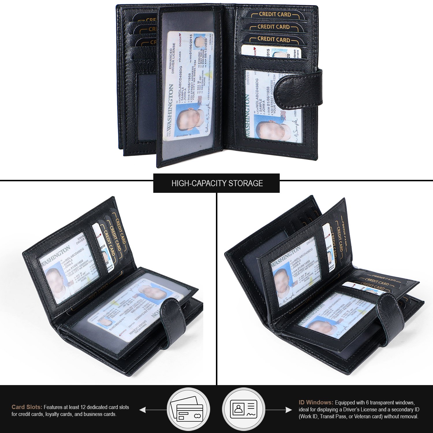 Vintage Leather Multi-Fold Wallet | Bulk Supply - Image 5