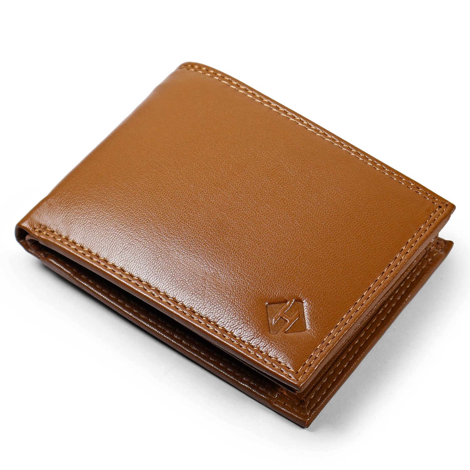Genuine leather bifold wallet for men with coin pocket manufactured by Kess Global India