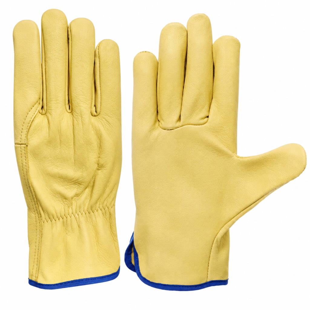 leather Driver gloves yellow